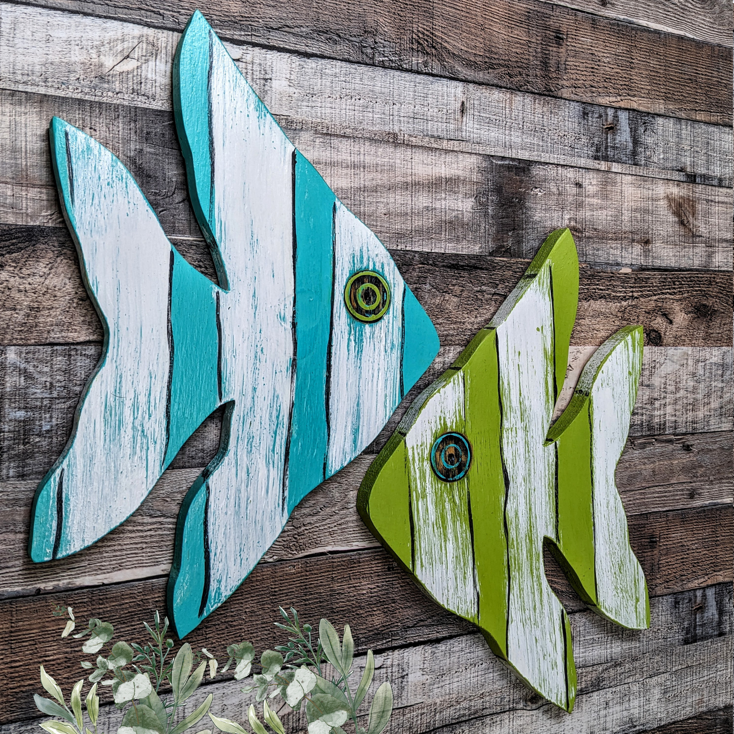 Wooden Angelfish Wall Hanging Ocean Inspired Home Decor Coastal Art for Beach House Fish Decor Gift Idea Whimsical Nautical Nursery