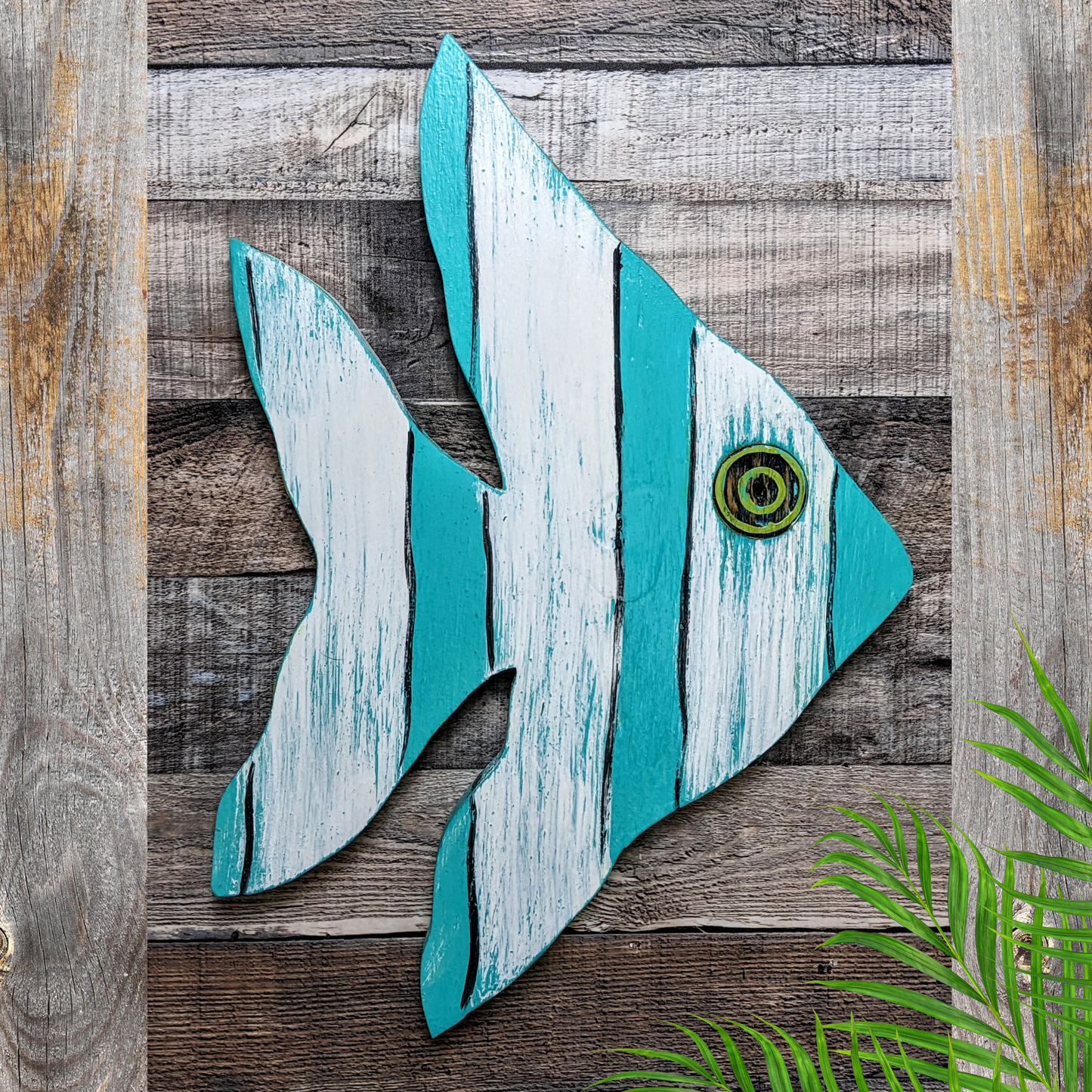 Wooden Angelfish Wall Hanging Ocean Inspired Home Decor Coastal Art for Beach House Fish Decor Gift Idea Whimsical Nautical Nursery