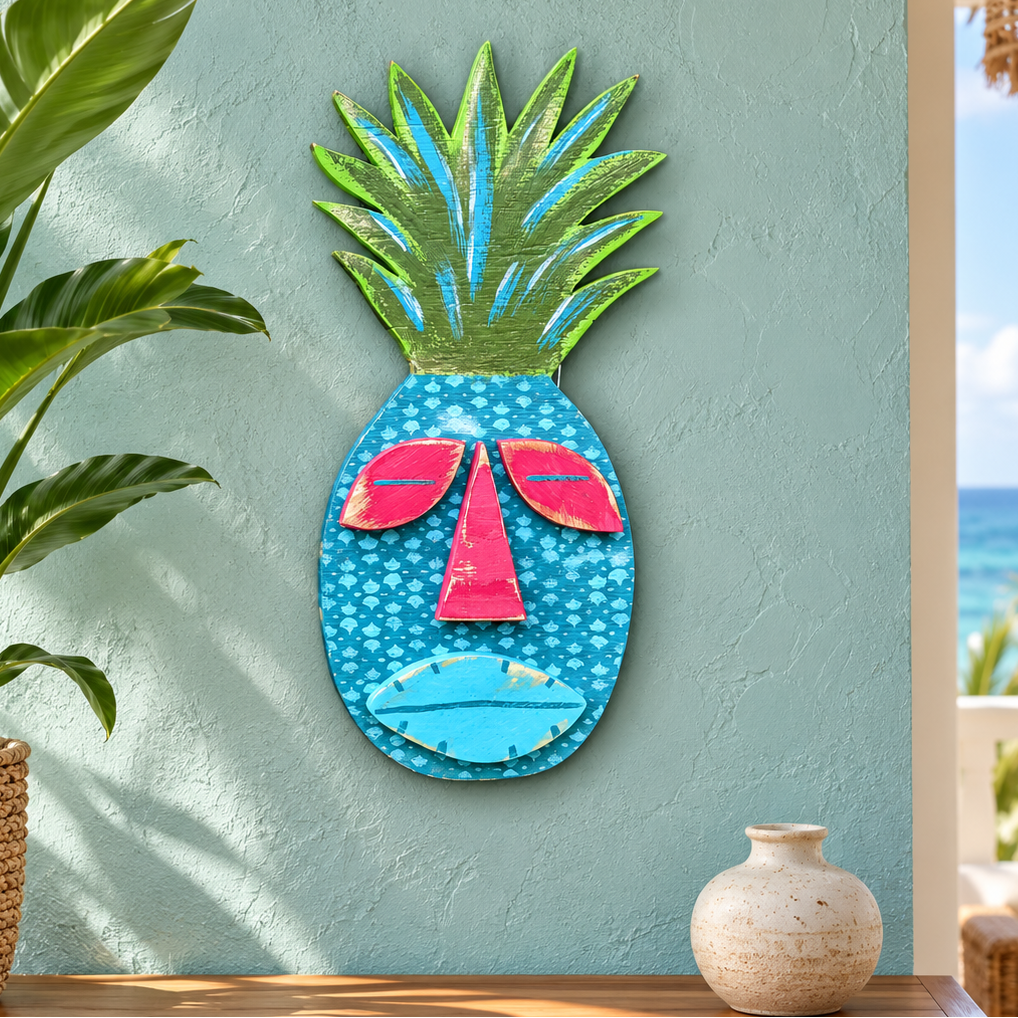 Colorful Pineapple Tiki Wall Decor