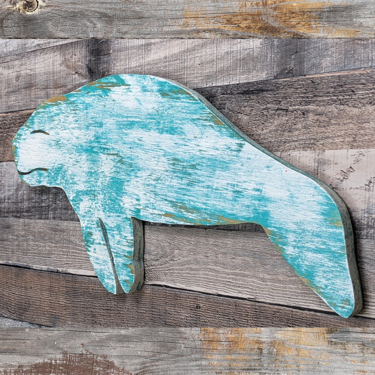 Florida Manatee Wall Decor Ocean Themed Nursery Accent Beach Lover Housewarming Gift Idea Tropical Wedding Decor