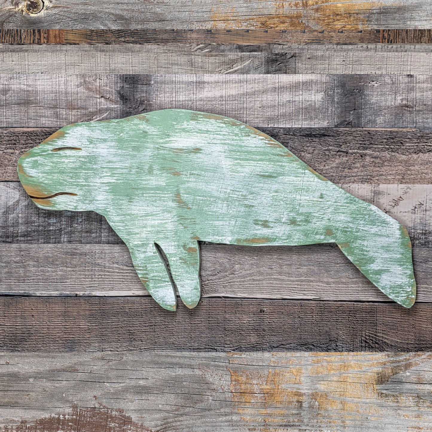 Florida Manatee Wall Decor Ocean Themed Nursery Accent Beach Lover Housewarming Gift Idea Tropical Wedding Decor