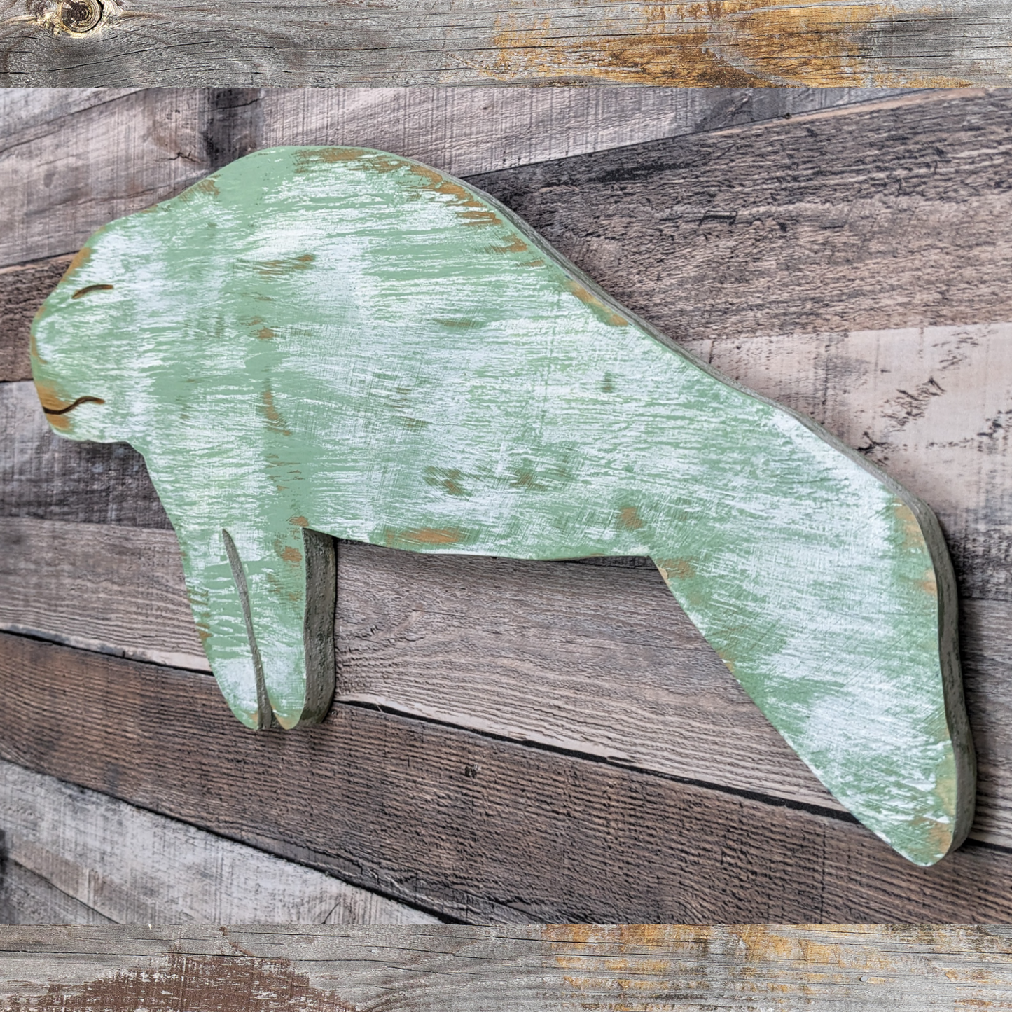 Florida Manatee Wall Decor Ocean Themed Nursery Accent Beach Lover Housewarming Gift Idea Tropical Wedding Decor