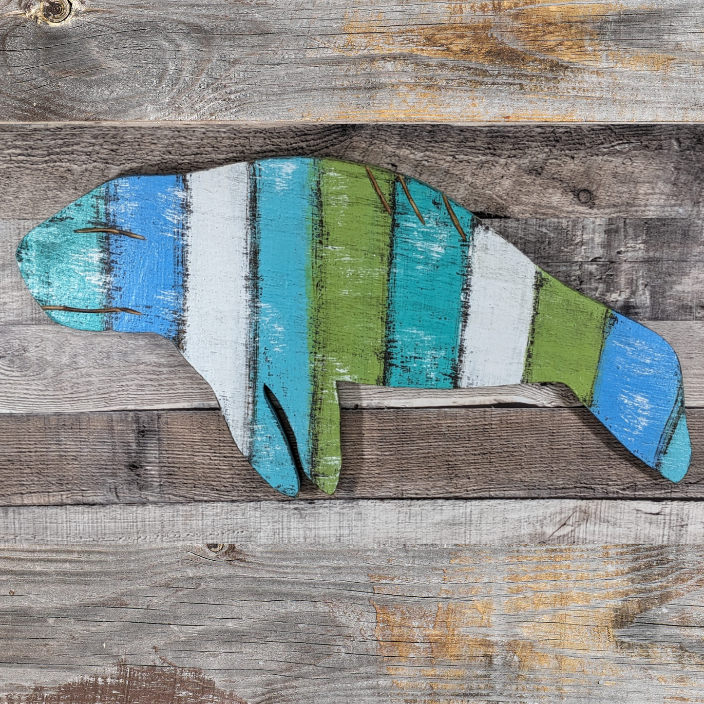 Florida Manatee Wall Decor Ocean Themed Nursery Accent Beach Lover Housewarming Gift Idea Tropical Wedding Decor