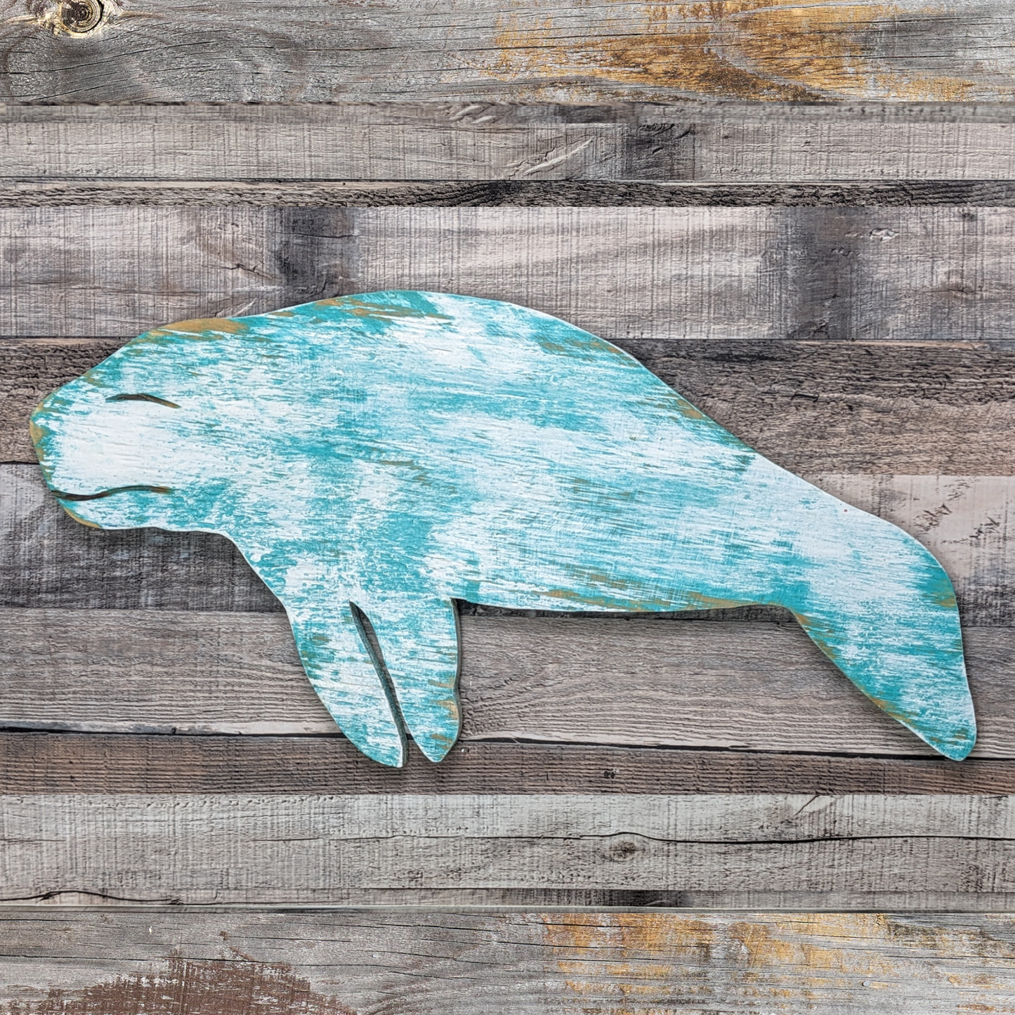 Florida Manatee Wall Decor Ocean Themed Nursery Accent Beach Lover Housewarming Gift Idea Tropical Wedding Decor