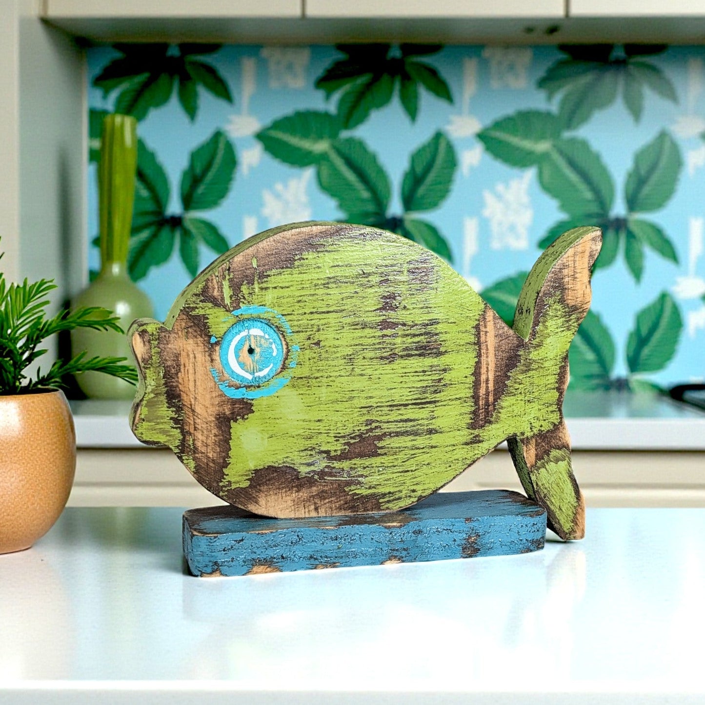 Under The Sea Themed Shower Tropical Fish Party Accent Beach Reception Centerpiece Rustic Table Number Holder Coastal Home Staging Decor