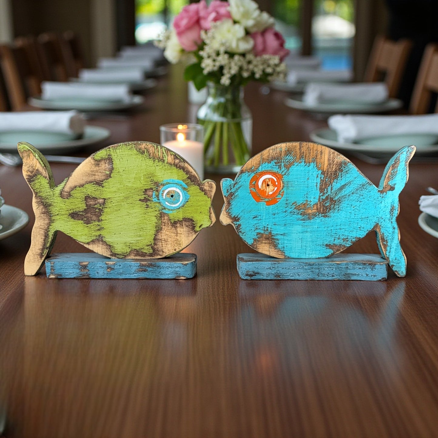 Under The Sea Themed Shower Tropical Fish Party Accent Beach Reception Centerpiece Rustic Table Number Holder Coastal Home Staging Decor