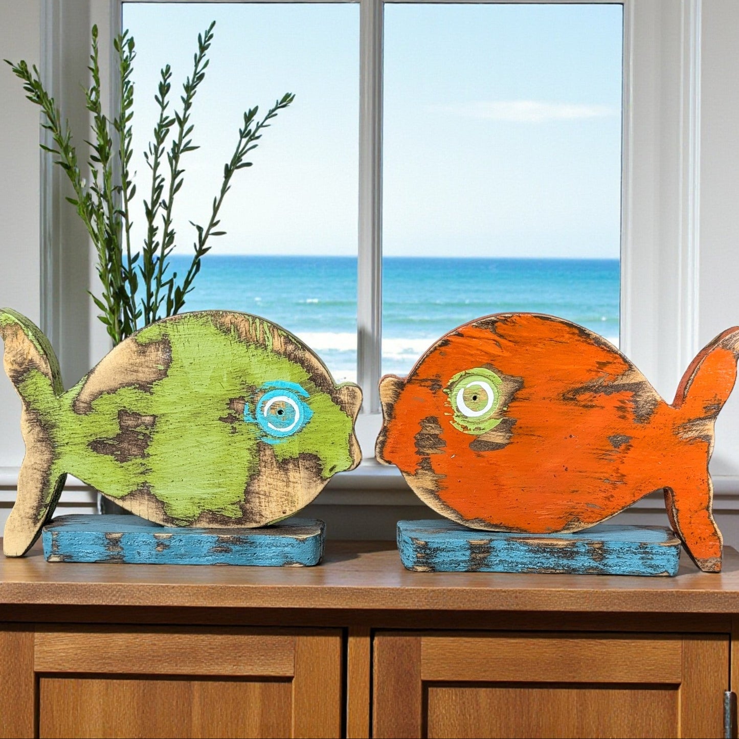 Under The Sea Themed Shower Tropical Fish Party Accent Beach Reception Centerpiece Rustic Table Number Holder Coastal Home Staging Decor