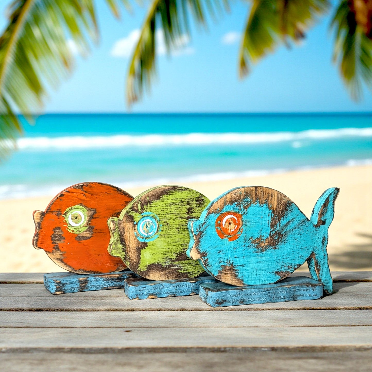 Under The Sea Themed Shower Tropical Fish Party Accent Beach Reception Centerpiece Rustic Table Number Holder Coastal Home Staging Decor