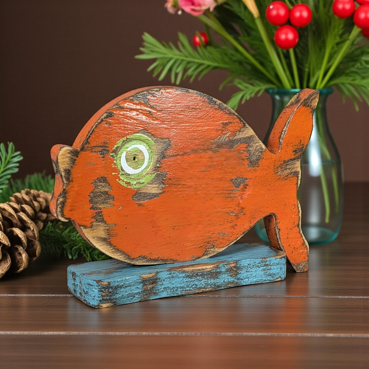 Under The Sea Themed Shower Tropical Fish Party Accent Beach Reception Centerpiece Rustic Table Number Holder Coastal Home Staging Decor
