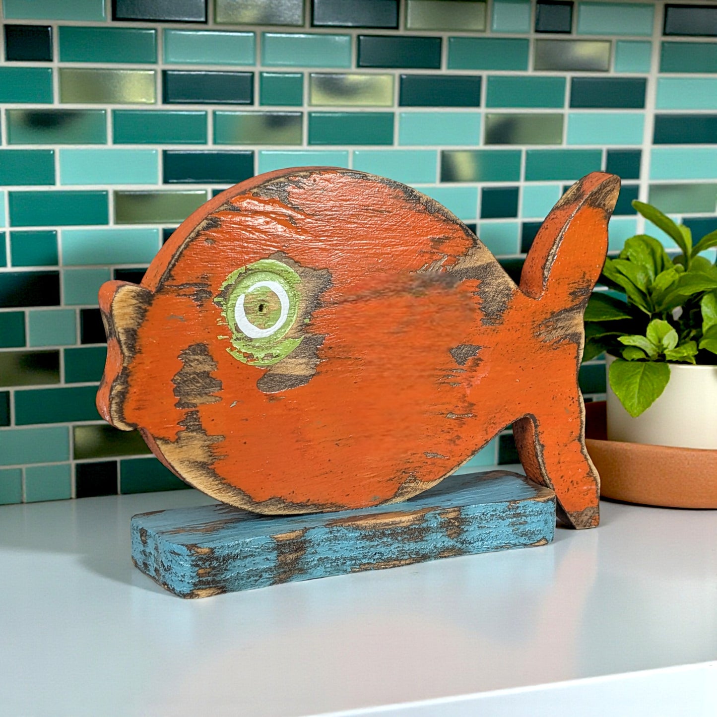 Under The Sea Themed Shower Tropical Fish Party Accent Beach Reception Centerpiece Rustic Table Number Holder Coastal Home Staging Decor