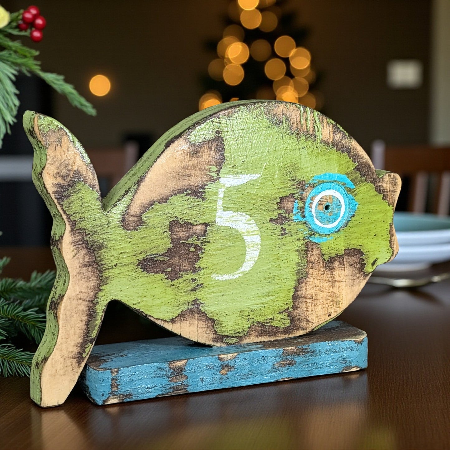 Under The Sea Themed Shower Tropical Fish Party Accent Beach Reception Centerpiece Rustic Table Number Holder Coastal Home Staging Decor
