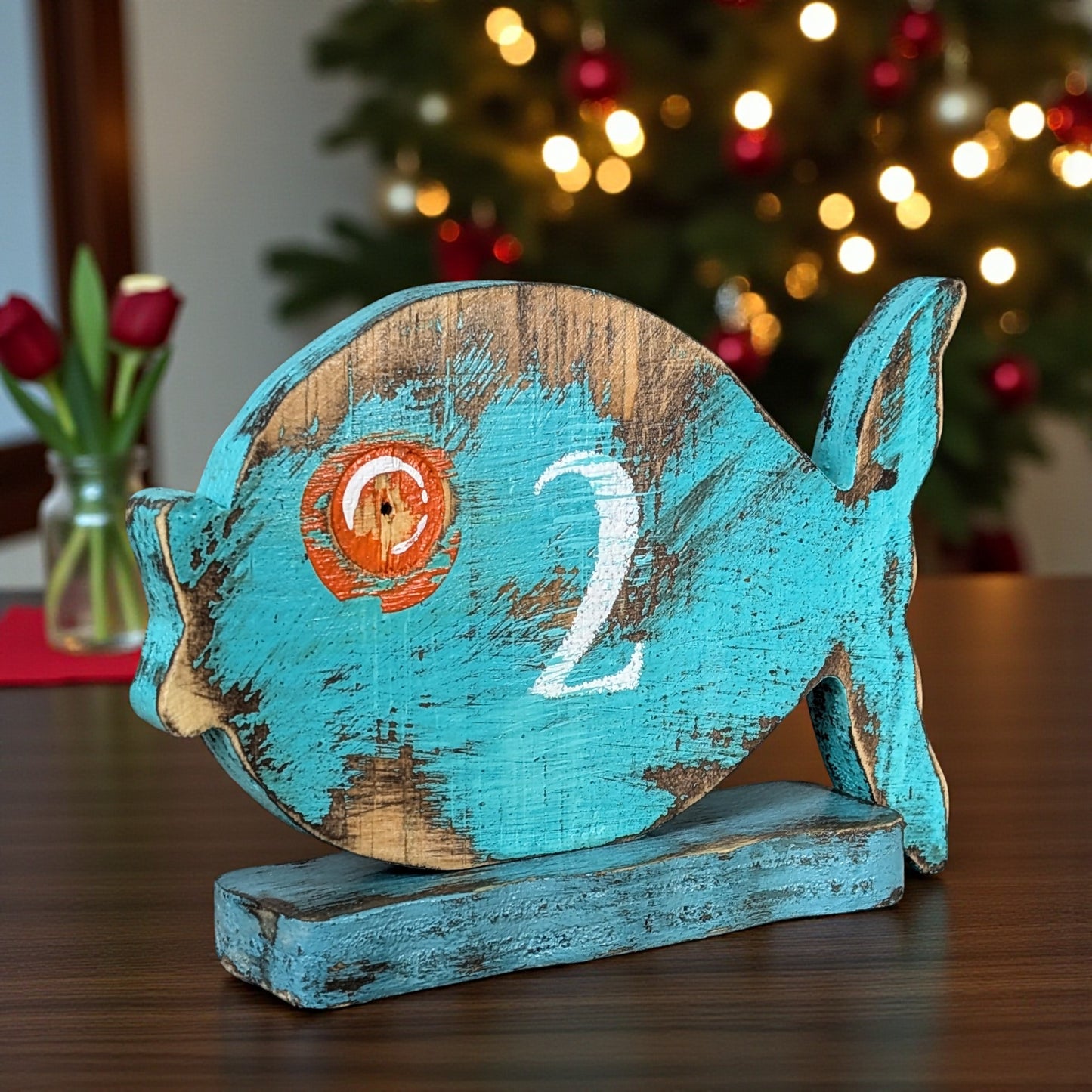 Under The Sea Themed Shower Tropical Fish Party Accent Beach Reception Centerpiece Rustic Table Number Holder Coastal Home Staging Decor
