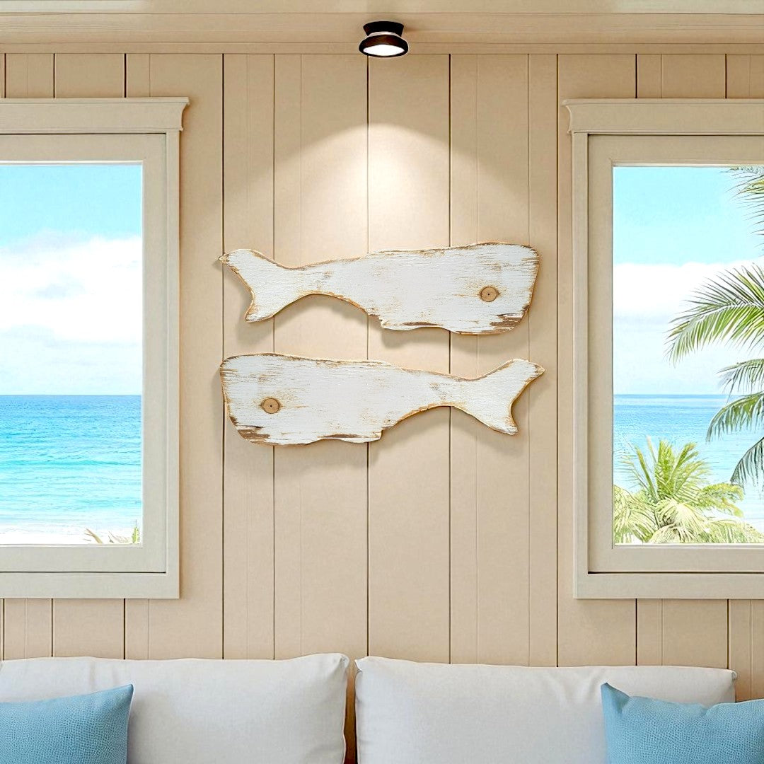 Small Rustic Wooden Whale Nautical Housewarming Gift Idea Coastal Living Room Wall Decor Primitive Wood Whale Ocean Themed Nursery Accent